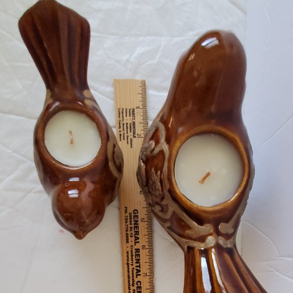 Pier 1 Two Brown Birds Tea Light Holders Great For Fall Display - Picture 8 of 8